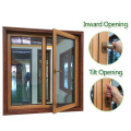 Easy Cleaning Dual Pane Tilt Turn Window Come With Wood Cladding Metal